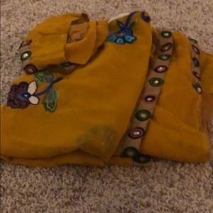 Mustard chiffon Saree with blouse